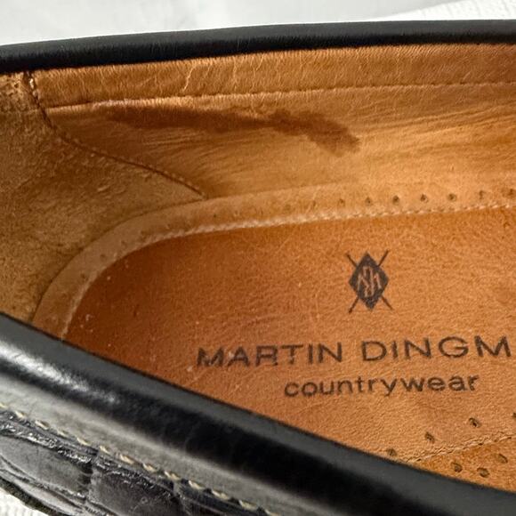 Martin Dingman Shoes Men\'s 9.5 M Wallace Crocodile Grain Black Driving Loafer main image 5
